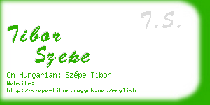 tibor szepe business card